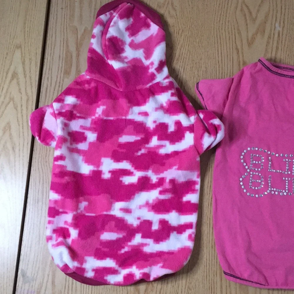 Bundle Of 2 Doggie Shirts Size Small 10” Waist 13-14” Length